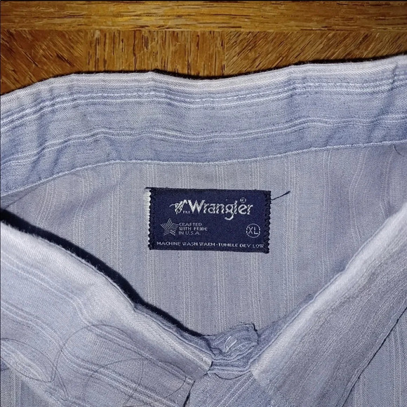 Wrangler Shirt Made in USA 80's 70's Pearl Snap Button Down Men's size XL. - Picture 5 of 6
